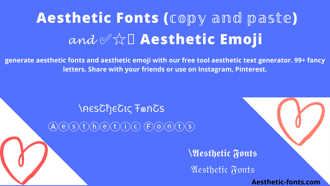 Emoticon aesthetic fonts